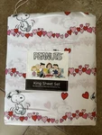 Berkshire Blanket Co Peanuts Valentine King Sheet Set Snoopy & Hearts Love. Fixed Price $66.48.