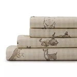 Cuddl Duds Flannel Tan Plaid Dogs Twin Sheet Set New. Fixed Price $24.99.