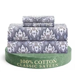 Feather & Stitch 300TC Size 100% Cotton Sateen Queen, Vintage Damask. Fixed Price $83.99.