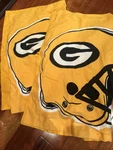 Pair Of Northwest Green Bay Packers 27.5"X22" Yellow Helmet Logo Pillowcases. Fixed Price $16.99.