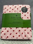 Kate Spade New York 3 Piece Twin Sheet Set 100% Cotton Brushstroke Hearts Design. Fixed Price $50.00.