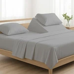 Non Sticky Cotton Piece Top KING/34 Split, Light Grey Solid. Fixed Price $98.55.