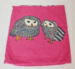 Ikea Owl Pillow Sham Case Cushion Cover Gulort Pink Black White 20X20" Square. Fixed Price $13.90.