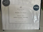 Di Maestro Collection Venezia King Sheet Set! White Ultra Soft & Silky Feel!. Fixed Price $275.00.