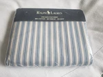 Nisp Vtg 90S Ralph Lauren Claudine Flat Sheet Usa Blue Ticking Stripe Irreg. Fixed Price $84.99.