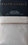 Ralph Lauren Palmer Percale Cotton 464TC Flat Sheet Taupe Raised Hem White Queen. Fixed Price $69.95.