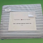 Tommy Hilfiger King Set 4PC, Cotton Percale, Forever Mini Stripe Nw. Fixed Price $69.99.