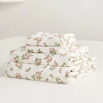 Floral Bed Sheets, 4-PIECE Set, Shabby Chic Flower Rose Pattern Print.... Fixed Price $39.12.