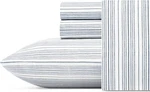 Nautica - Twin Sheets, Cotton Percale Bedding Xl, Beaux Stripe Navy. Fixed Price $41.79.