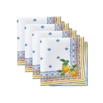 Cloth Napkins 17 X Set Of 4 Double Bordered Capri Lemon Elrene Home Fashions. Fixed Price $28.99.