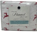 Great Bay Home Twin Flannel Sheet Set Red Reindeer 100% Turkish Cotton Xmas New. Fixed Price $35.99.