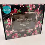 Betsey Johnson Queen 4 Piece Sheet Set Holly Bouquet Pink Floral Black. Fixed Price $55.00.