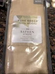 New Pair Pure Beech King Modal Sateen Pillowcases 500 Thread Count Sand Stripe. Fixed Price $20.49.