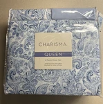 Charisma Queen 6 Piece Set Blue White Bed Ashby Paisley New. Fixed Price $39.00.