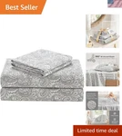 Luxurious All-season King Cotton Sheets Breathable 4 Piece Set Paisley. Fixed Price $77.99.