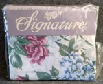 Signature 3PC Twin Sheet Set Hydrangea Floral Blue Purple Green Iron New Nos. Fixed Price $34.95.