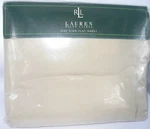 Lauren Ralph King Sheet Flat Homespun Beige 100% Cotton. Fixed Price $55.00.