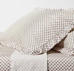 Queen Block Print Ruffle Sheet Set Pink/cream - Threshold With Studio Mcgee New. Fixed Price $65.00.