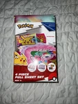 Kids Bedding Set 4-PIECE Pokemon Full Size Sheet Pickachu Charmander Nib. Fixed Price $25.00.