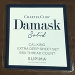 New Mocha Coffee Charter Club 550 Tc Supima Cotton Extra-deep Cal King Sheet Set. Fixed Price $199.97.