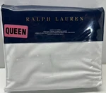 Ralph Lauren Queen Flat Sheet - Blanc Bleu Tuxedo White Wilford New. Fixed Price $79.99.