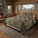 Realtree 5-PIECE Queen Bed In Bag, Comforter, Sheets & Pillowcases, MAX-7 Camo. Fixed Price $81.29.