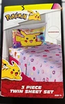 Pokemon Twin Sheet Set 3 Pcs Pikachu Gaming Bedding Purple Pink Kids Bedroom New. Fixed Price $25.00.