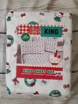 New Hello Kitty Christmas Bow/wreath King 4-PC Sheet Set Sanrio 100% Cotton. Fixed Price $40.45.