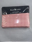 Rare! Vintage 1992 New Ralph Lauren King Flat Sheet Irr Medium Gingham Pink Nos. Fixed Price $100.00.