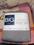 New The Big One Jersey Full Size Sheet Set Grey Gray Up To 15 Deep Matress. Fixed Price $29.00.