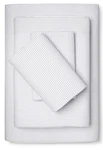 Room Essentials Full Size Microfiber Faded Blue Thin Stripe 4 Piece Sheet Set. Fixed Price $21.21.