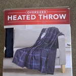 Berkshire Blanket Oversized Heated Throw Electric Pad Navy, 5 Settings, Au. Fixed Price $24.99.
