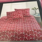 Marimekko King Sheet Set Mini Unikko Red Floral Cotton New. Fixed Price $139.99.