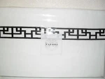 Natori Black White King Ming Fretwork Flat Sheet Embroidered Asian Oriental. Fixed Price $99.99.