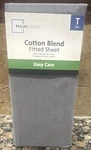 Mainstays Cotton Blend Twin Gray Fitted Sheet Easy Care Wrinkle Resistant. Fixed Price $7.50.