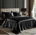 Love Cabin Twin Xl 2 Piece Bed Sheet Set Black Silky, 14 Deep Pocket. Fixed Price $9.80.