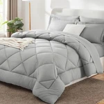 Cozylux Queen Bed In Bag 7-PIECES Comforter Set With Sheets Light Grey All Sea. Fixed Price $78.47.
