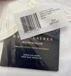 Ralph Lauren Malin Scallop Organic Cotton Queen Flat Sheet Drape Plat Grand Lit. Fixed Price $99.00.