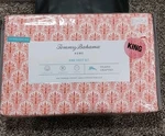Tommy Bahama Sheet Set Pink Coastal Batik King 4PC Cotton Percale. Fixed Price $79.99.