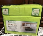 Queen Size Bedsheets Hotel Bamboo & Aloe Vera Lime Green 6PC-STAYS Cool Soft. Fixed Price $34.89.