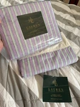Vintage Lauren Ralph Watermelon Striped Fitted/ Flat King Sheet. Fixed Price $225.00.