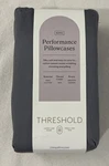 400 Thread Count Solid Performance Pillowcase Set - King Dark Gray Threshold. Fixed Price $13.52.