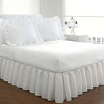Bedding Ruffled Bedskirt, Classic 18 Drop Length, Gathered Styling. Fixed Price $32.95.