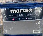 Martex King Sheet Set 225 Thread Rich Bed Soft Brushed Cotton Blend Graphite. Fixed Price $33.58.