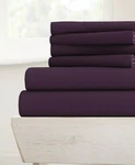 Ienjoy Home Solid Style 6 Piece King Sheet Set Purple Microfiber. Fixed Price $31.49.