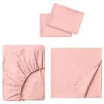 Ikea Dvala Full/double Set, Light Pink Sheet, Fitted + 2 Pillowcases. Fixed Price $44.40.