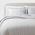 3PC Luxe Striped Damask Duvet Cover And Sham Set - Threshold. Fixed Price $27.19.