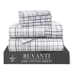 Ruvanti 6 Pcs Cotton Sheets - 100% Natural Soft, Lightweight & Breatha.... Fixed Price $70.47.