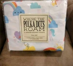 Where The Polka Dots Roam Rainbow And Unicorn 4 Pieces Full Bed Sheet Set Super. Fixed Price $35.00.