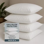 4 Pack Deluxe Zippered Vinyl Pillow Covers Waterproof Protectors. Fixed Price $20.51.